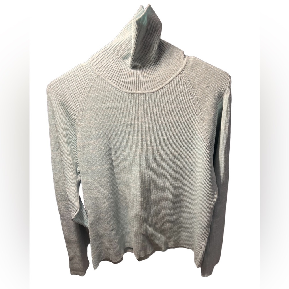 Hilliard & Hanson Light Blue Long Sleeve Turtleneck Ribbed Stretchy